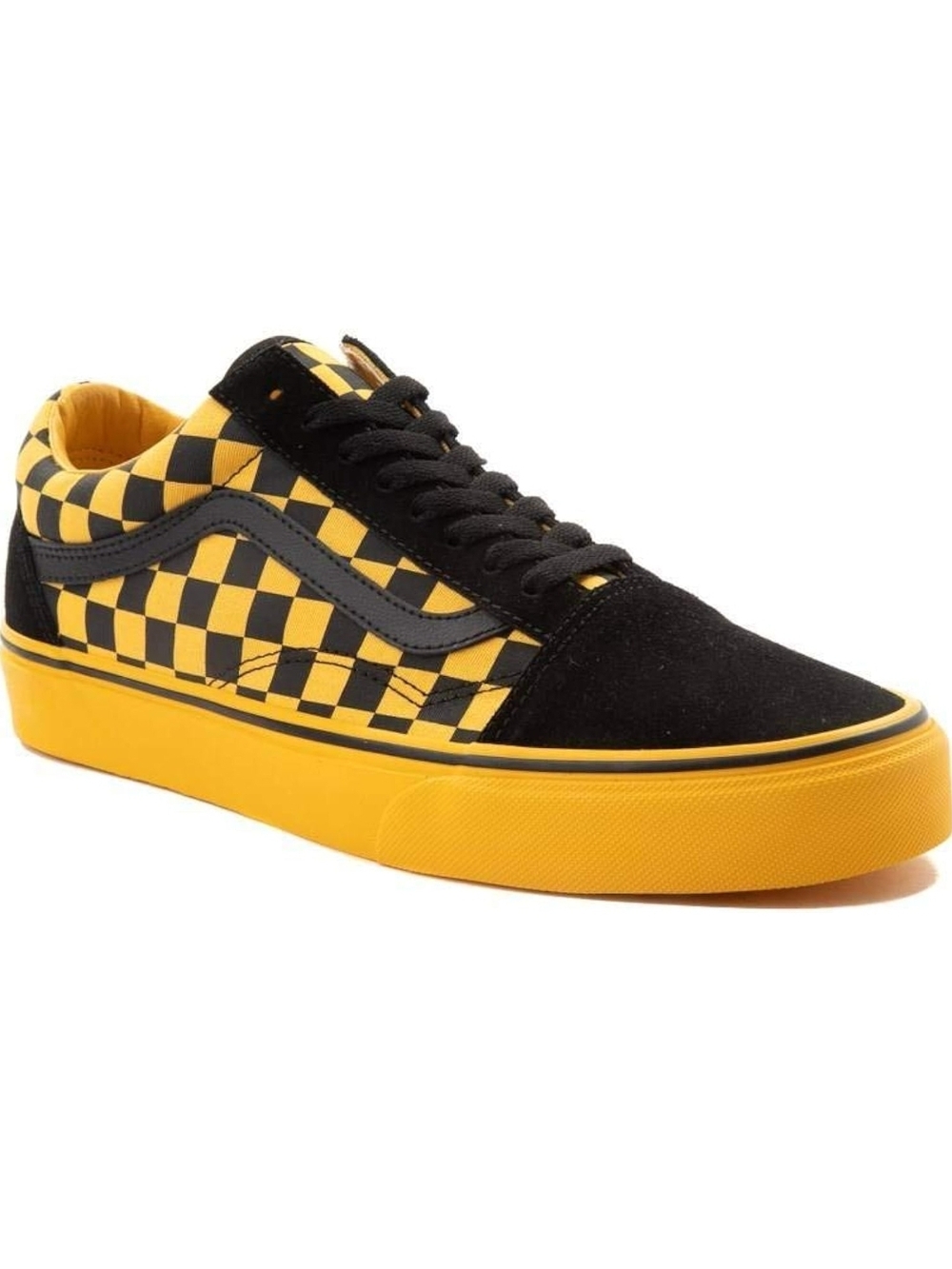 Vans Checkerboard Old Skool Low Top Sneaker in Black & Yellow